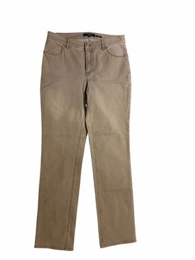 Lafayette 148 New York Brown Thompson Slim Leg Denim Jeans Size 4